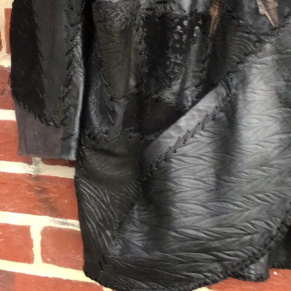 Leather Open Front Womans Rose Jacket - image 8